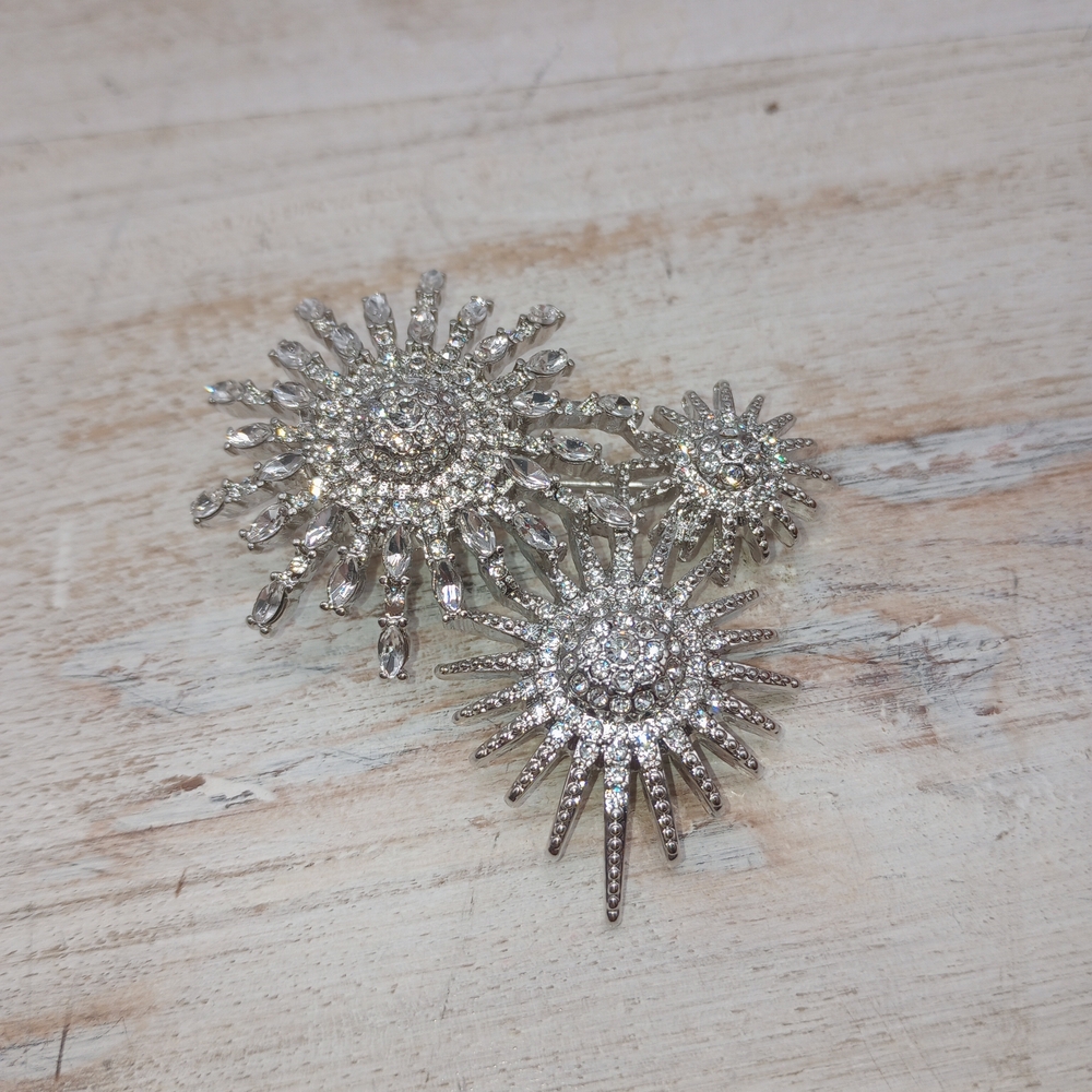 Anne Klein Silvertone Starburst Pin